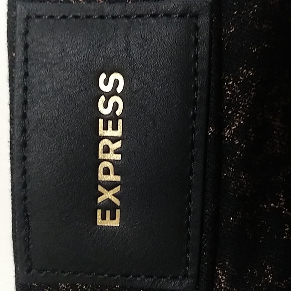 NWT Women's Express Skinny Mid Rise Jeans Size 6L Black With Metallic Pattern - Picture 9 of 11